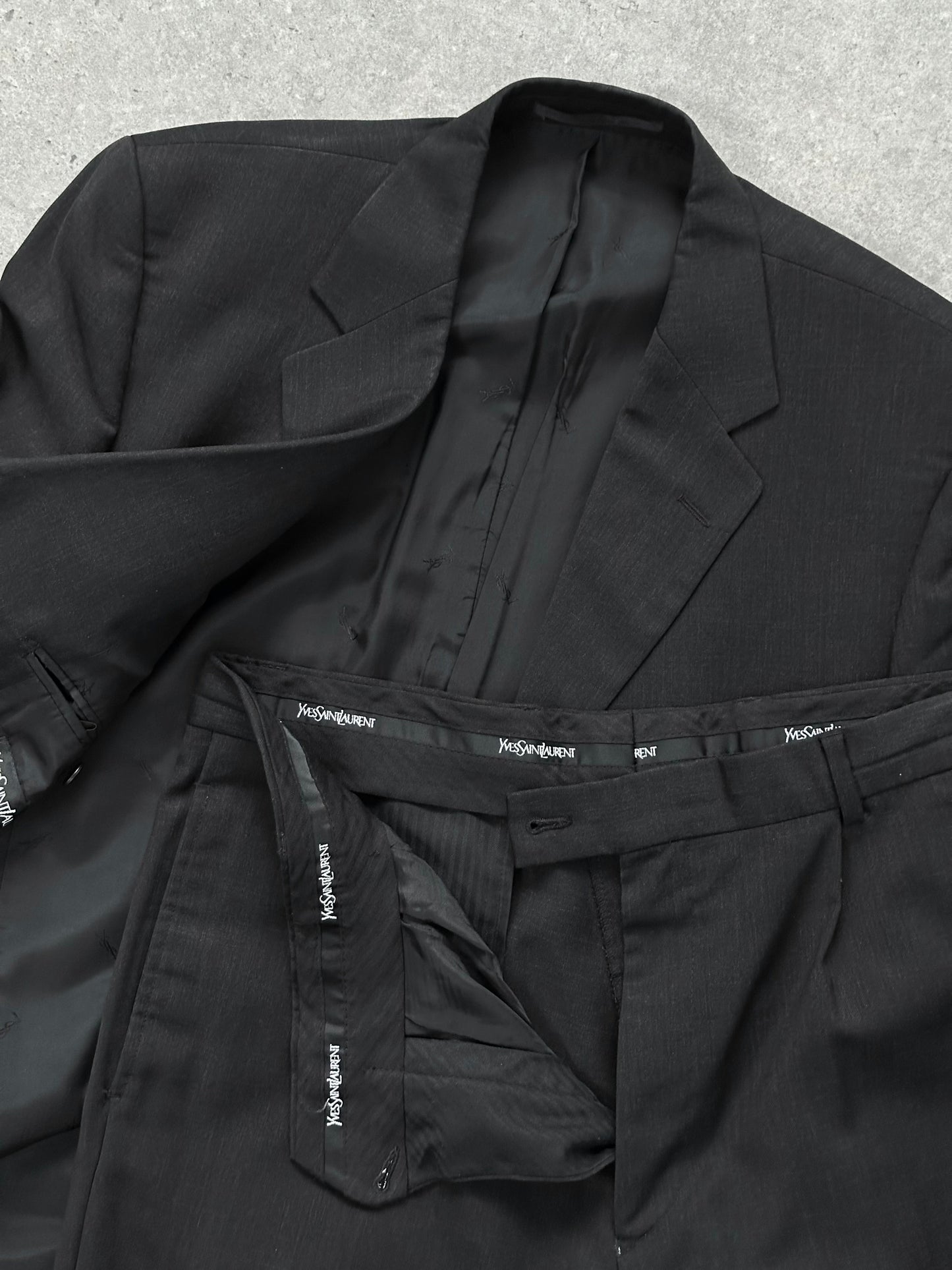 Yves Saint Laurent Pour Homme 1990s Pure Wool Single Breasted Suit - 40S/W32