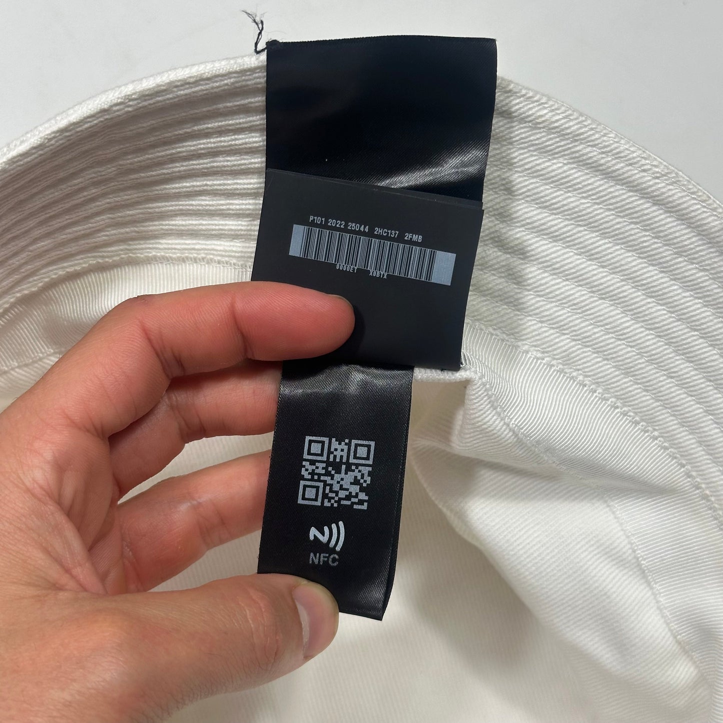 Prada 2022 Embroidered Cotton Triangle Logo Bucket Hat - L