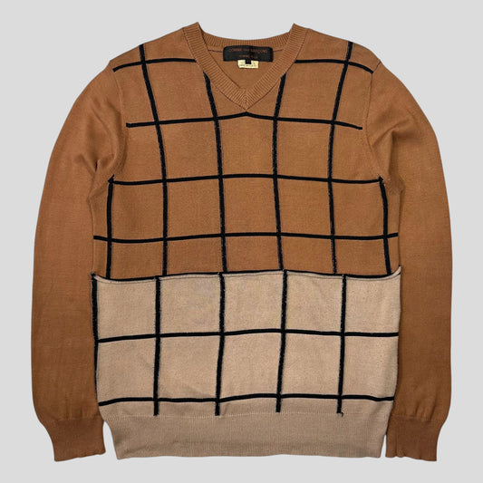 Comme Des Garçons Homme Plus 2002 Reconstructed Grid Knit - L (M) | Medium, Brown