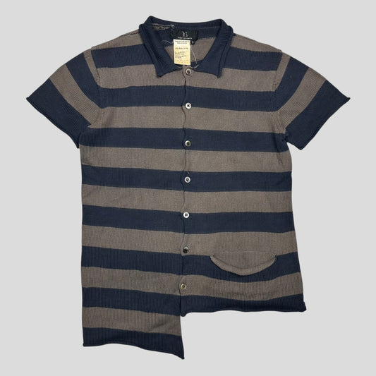 Yohji Yamamoto Y’s 00’s Asymmetrical Knitted Striped Pocket Top - S