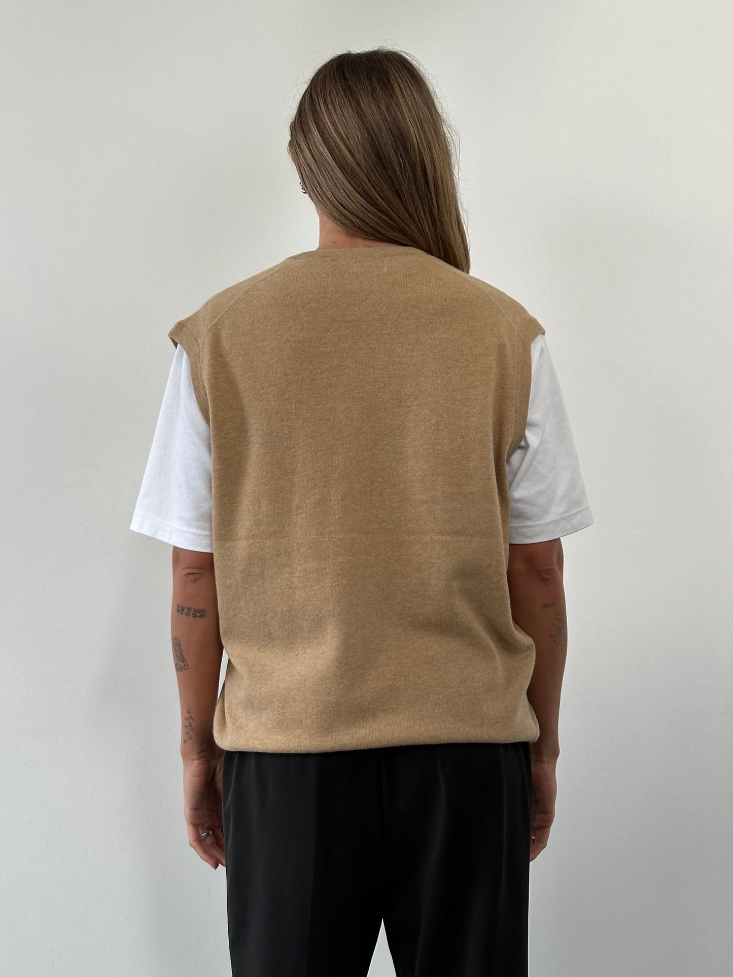 Vintage Scottish Pure Wool Sleeveless Vest Jumper - L