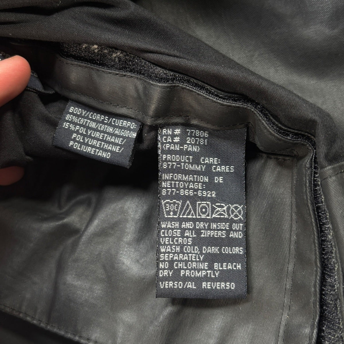 Tommy Hilfiger 00’s Dual Zip Rubberised Jacket L | Large, Black