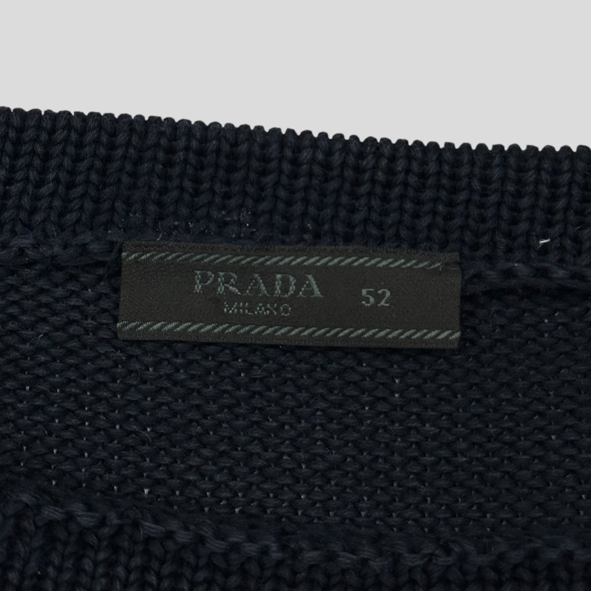Prada Milano 2010 Chunky Striped Knit Jumper - M | Medium, Navy