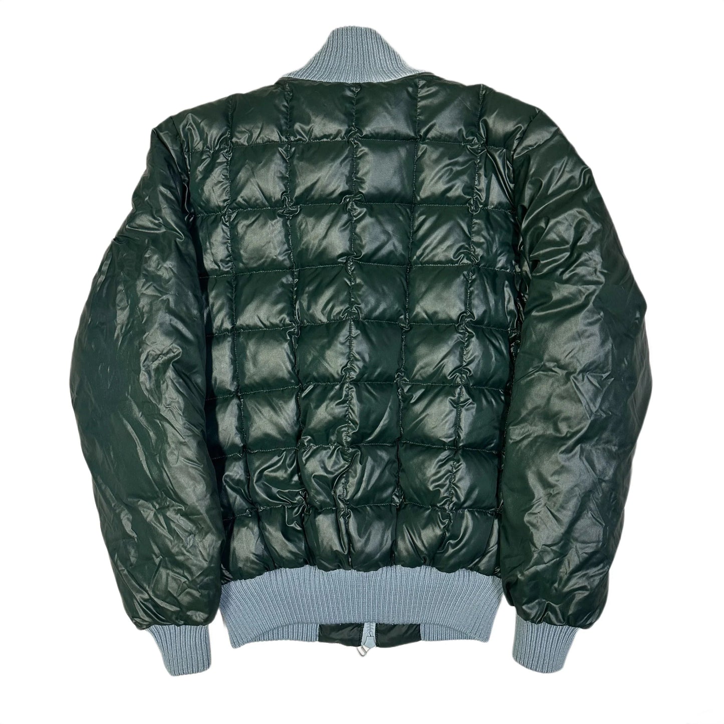 Duvetica Square Stitch Puffer Jacket In Dark Green & Blue ( M )