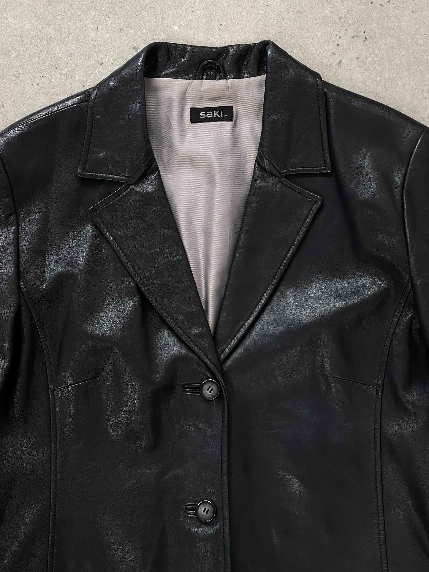 Vintage 1990s Minimal Leather Jacket - M