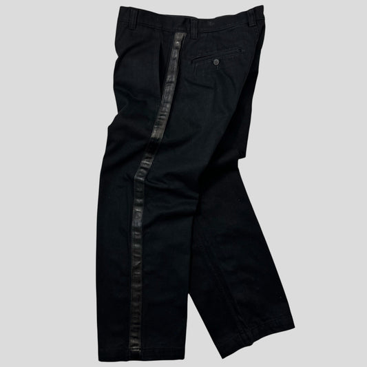 Comme Des Garçons Homme 2007 Leather Stripe Detail Jeans - S/M | Default Title, Black