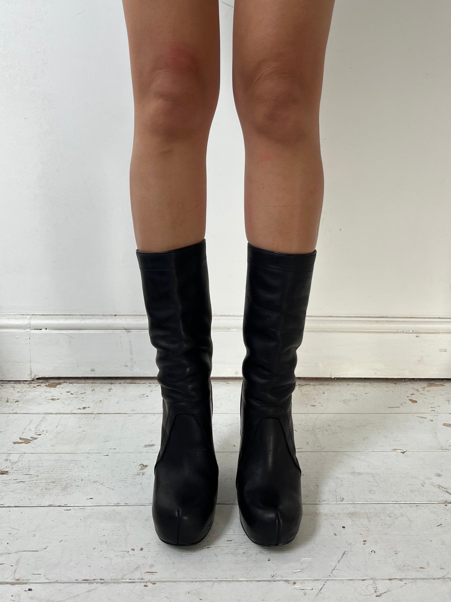 RICK OWENS LEATHER WEDGES (EU 39) | Default Title, Black