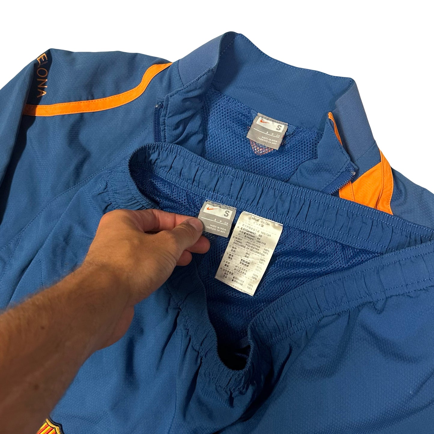 Nike T90 Barcelona 2005/06 Tracksuit In Blue & Orange ( S )