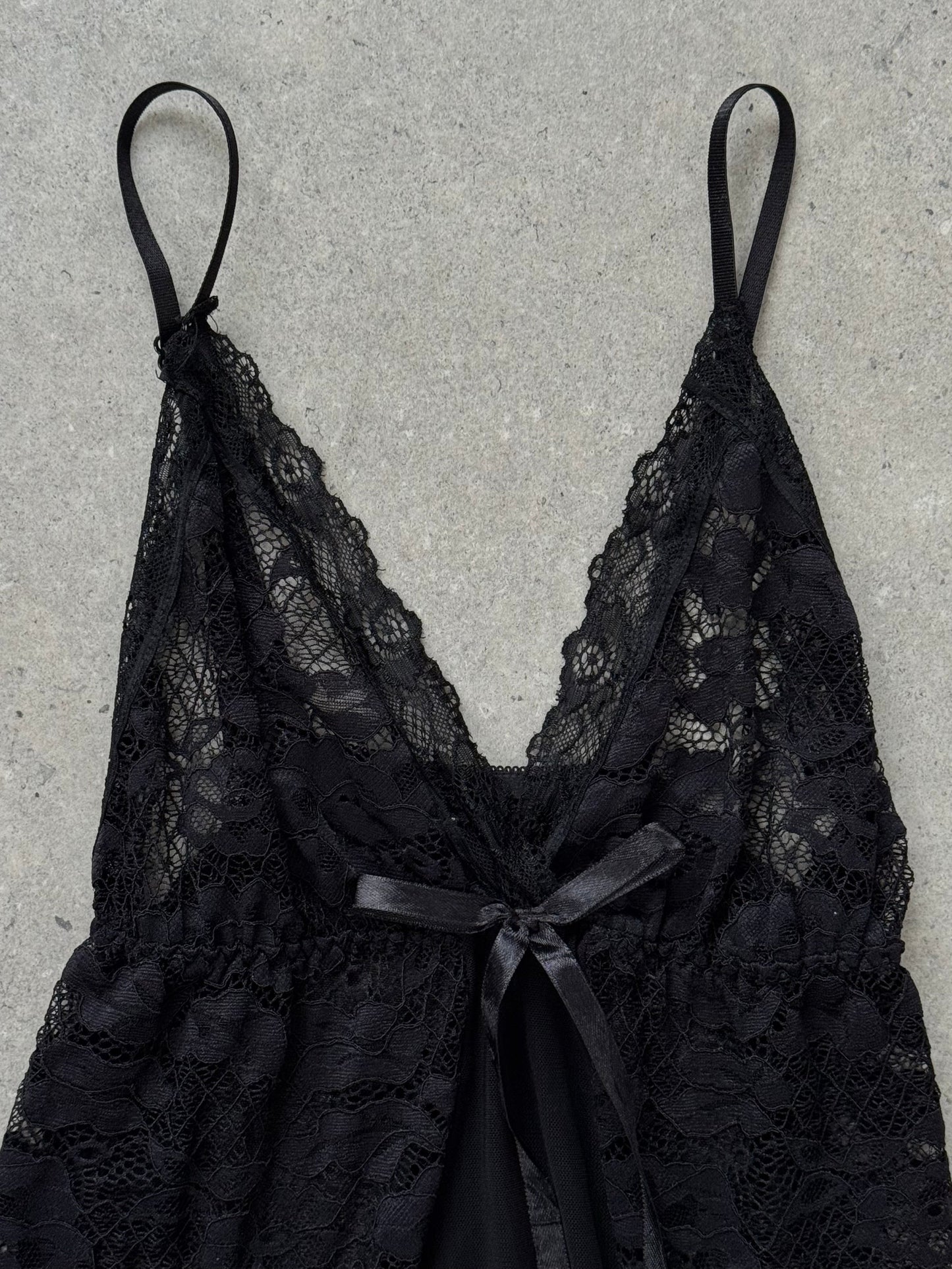 Vintage 1990s Sheer Lace Top - S