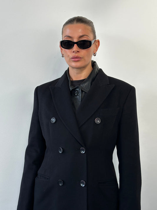 Gianfranco Ferre 1990s Wool Cashmere Double Breasted Blazer - M