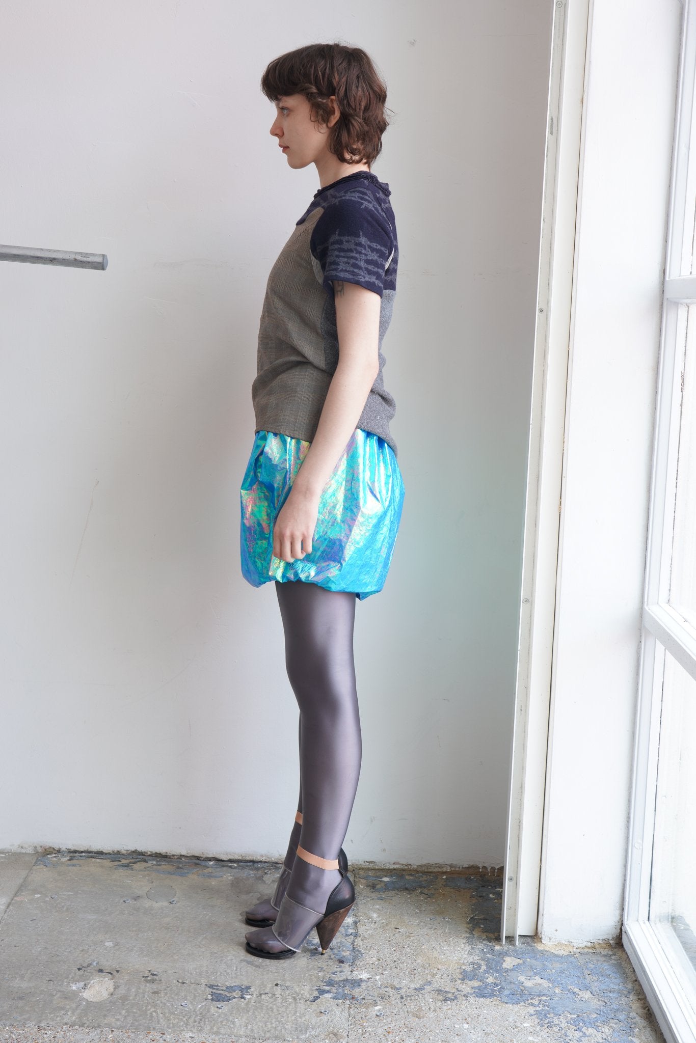 Early Undercover patchwork wool top