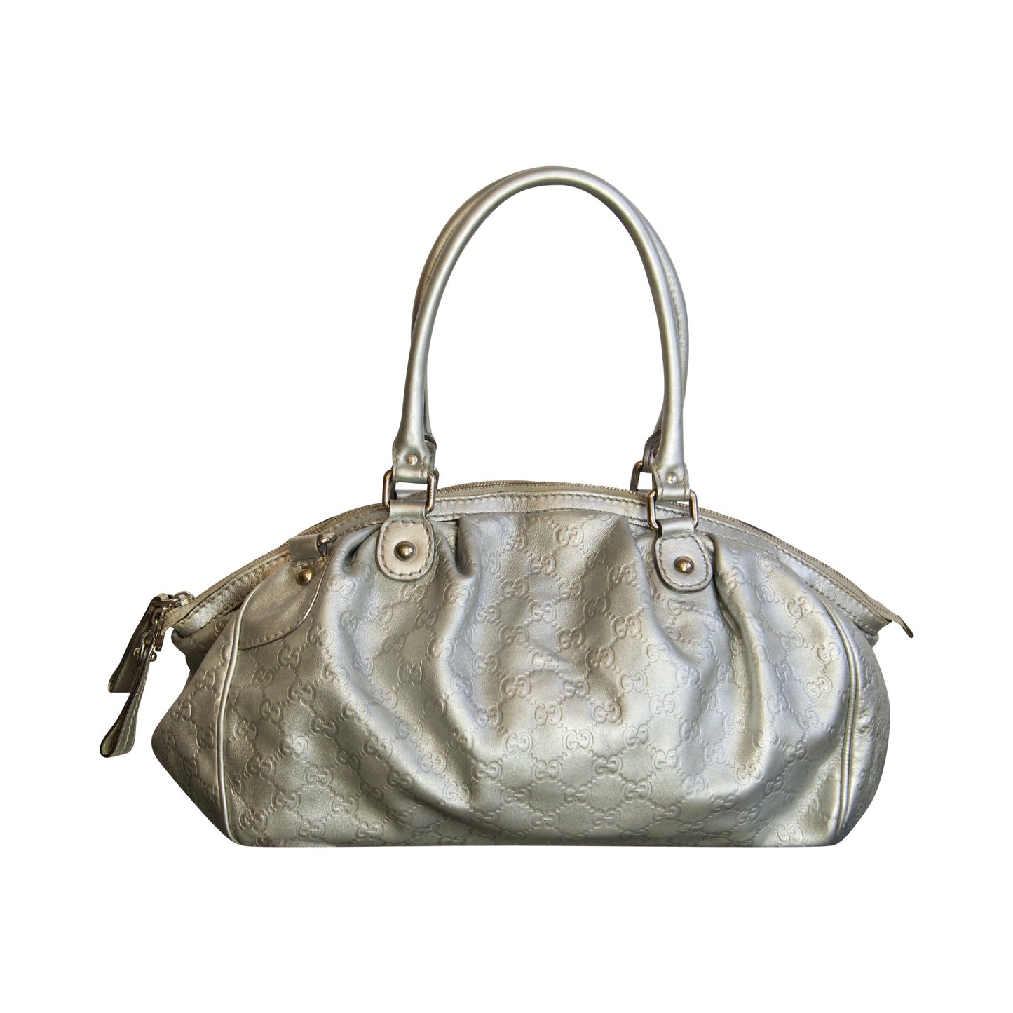 Gucci Silver Guccissima Sukey Shoulder Bag