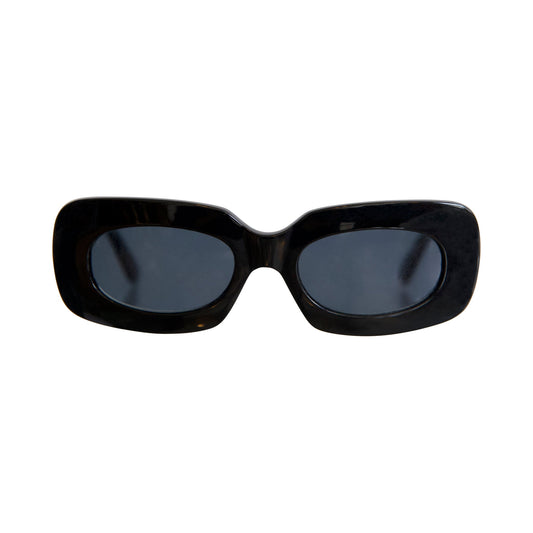 Gianni Versace 416/C 825 Gold Medusa Logo Black Block Frame Sunglasses