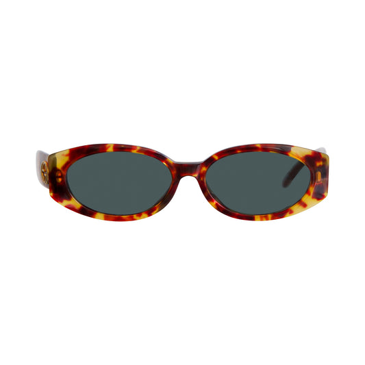 Gucci GG Gold Emblem Amber Tortoise Shell 2196/S Cat Eye Sunglasses Cased