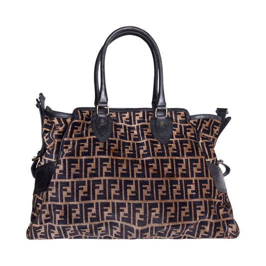 Fendi Zucca Velvet FF Bag Du Jour