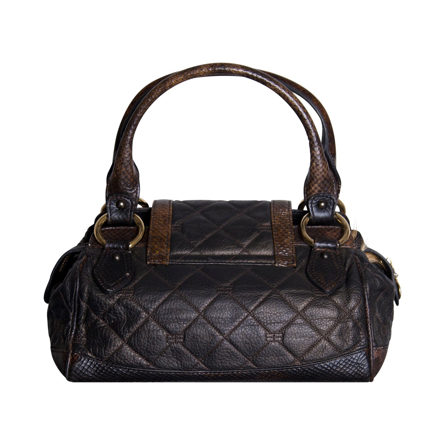 Balenciaga Hardware Strap Brown Quilted Leather Handbag