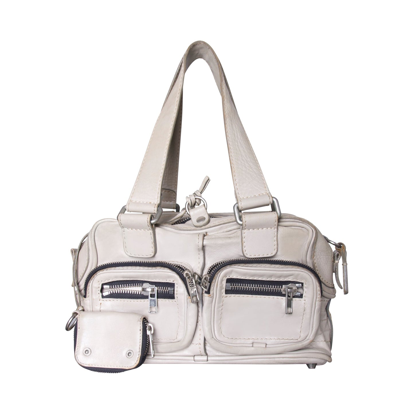 Chloe Betty Model Grey Distressed Leather Handbag with Purse