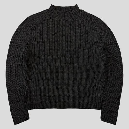Gucci by Tom Ford 00’s Polypropylene Cable Knit Jumper - M/L | O/S, Black