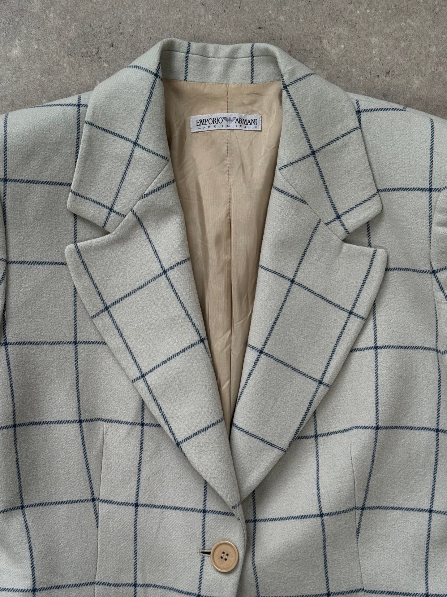 Emporio Armani 1990s Wool Check Blazer - M