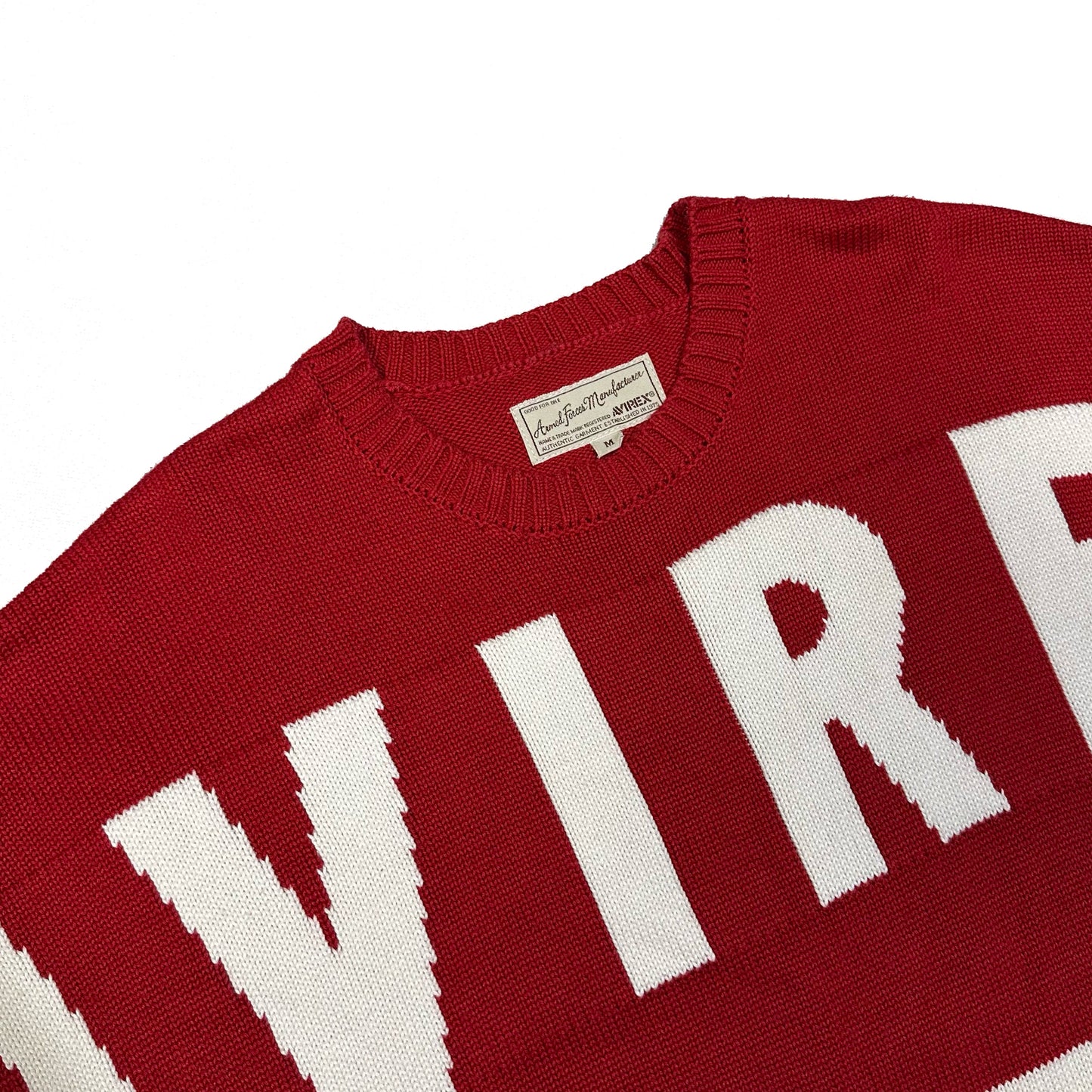 Avirex Spellout Knitted Sweatshirt In Red ( M )