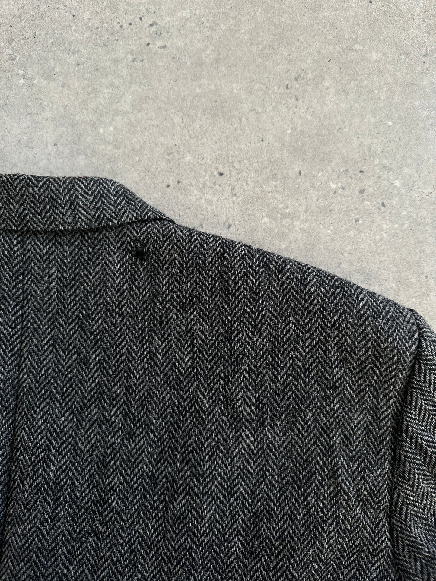 Burberry 1990s Pure Wool Herringbone Single Breasted Blazer - 46R/XXL