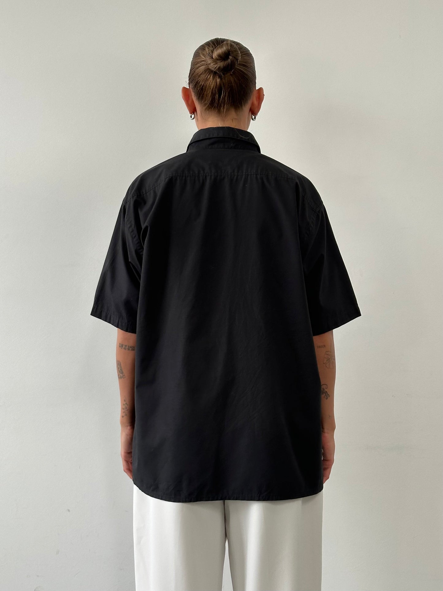 Yves Saint Laurent Pour Homme 2000s Cotton Short Sleeve Logo Shirt - XL