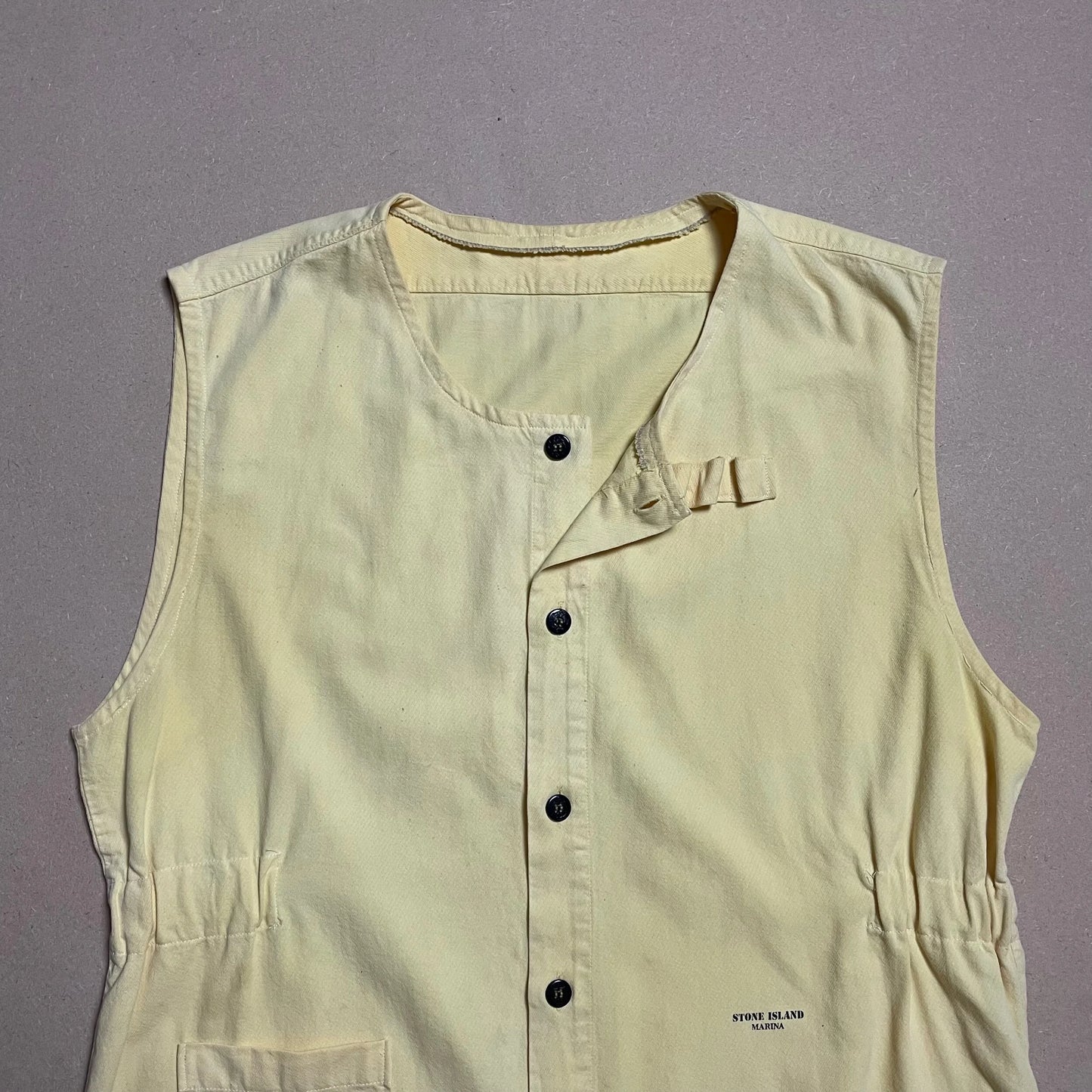 S/S 1995 Light Yellow Marina Spell Out Carpenters Vest