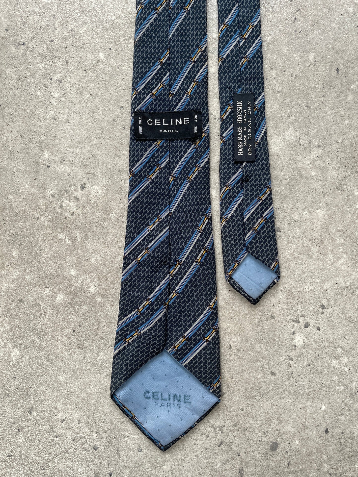 Celine Paris 1990s Pure Silk Print Tie