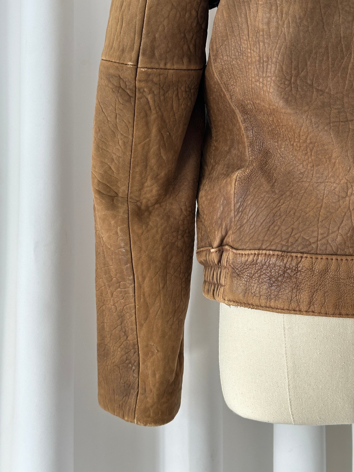 USA Vintage 1980s Leather Bomber Jacket - XS/S