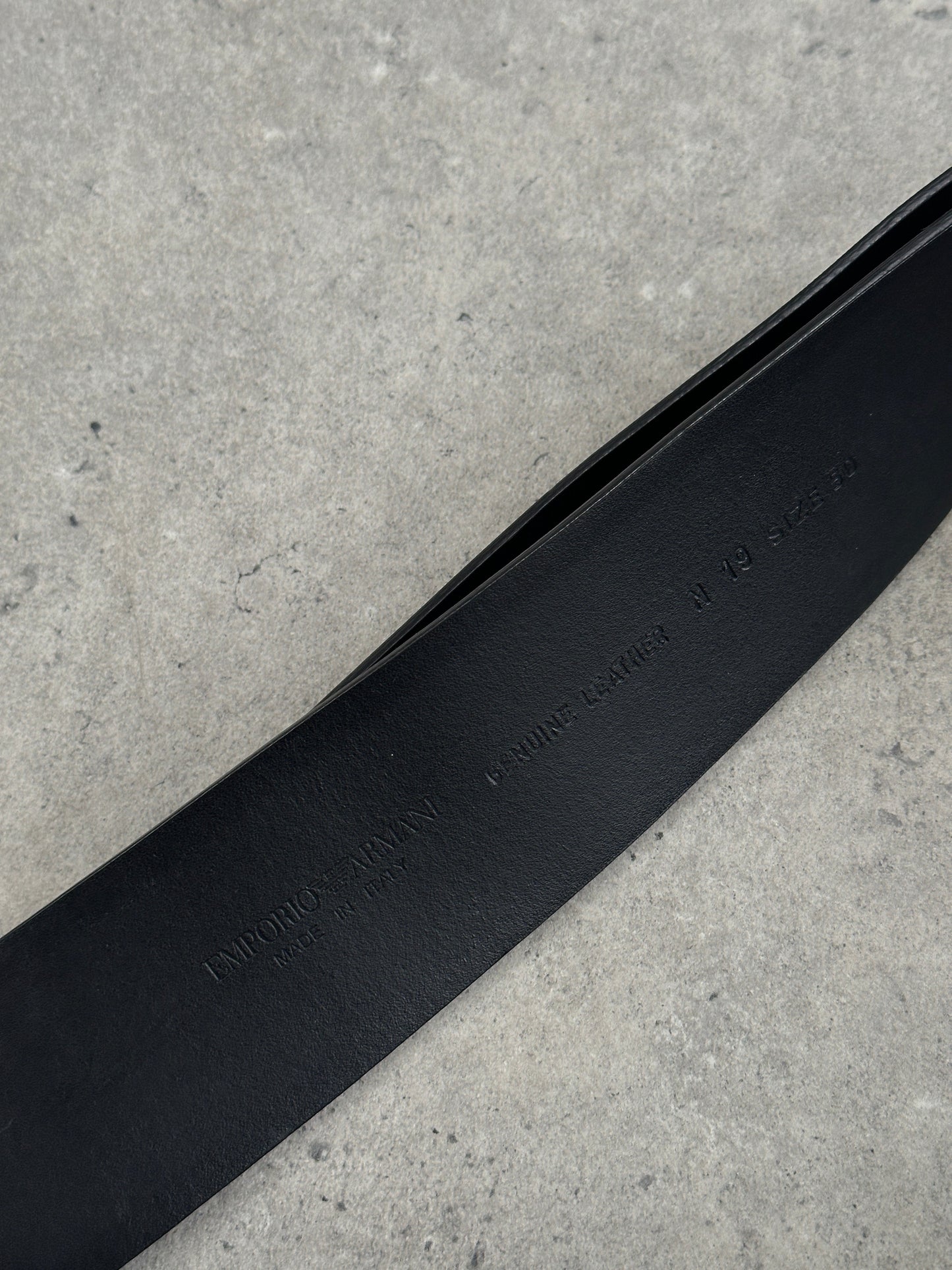 Emporio Armani 2000s Brown Leather EA Buckle Belt - W30–32