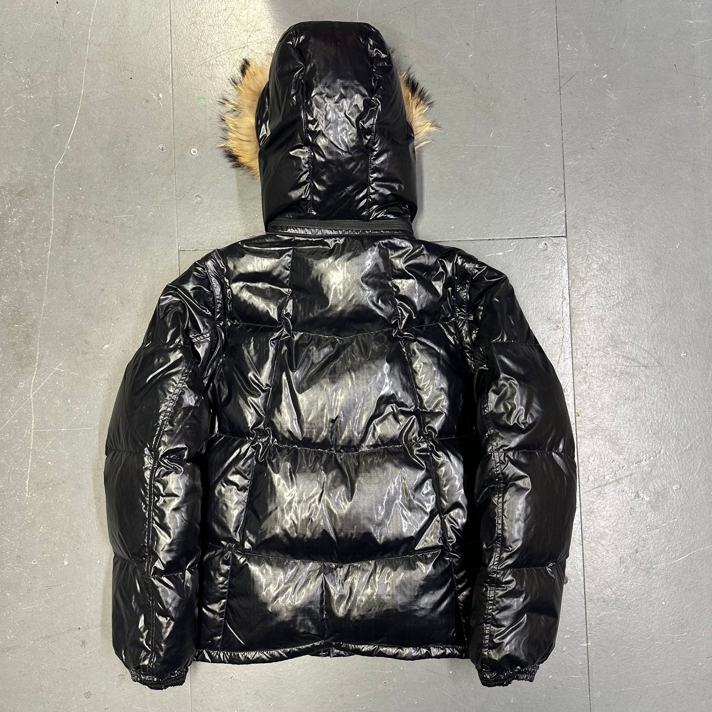 Takeo Kikuchi Puffer Jacket & Gilet With Fur Hood In Black ( M )