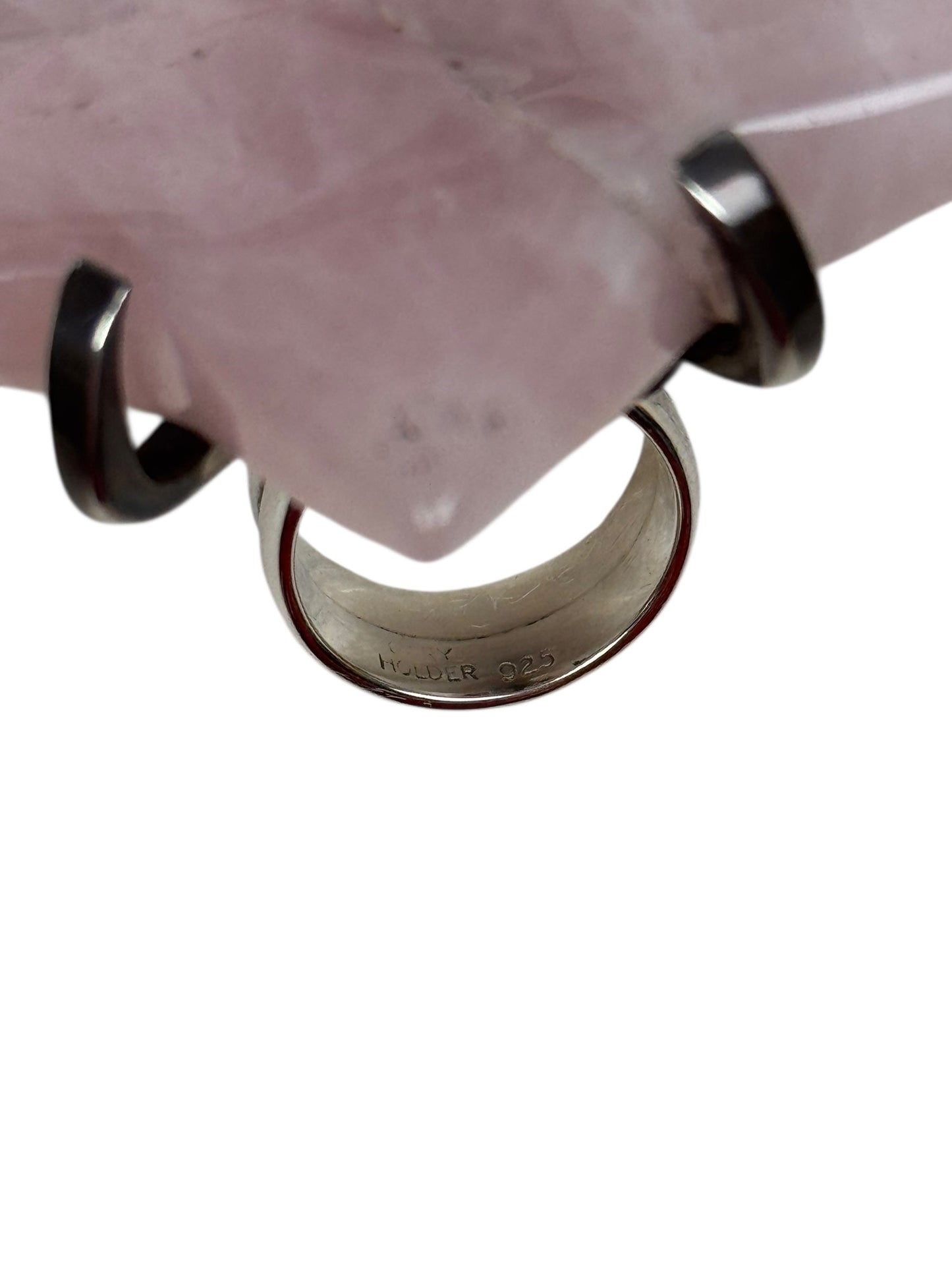 Gary Holder London 2000s Sterling silver rose quartz star ring | O/S, Rose