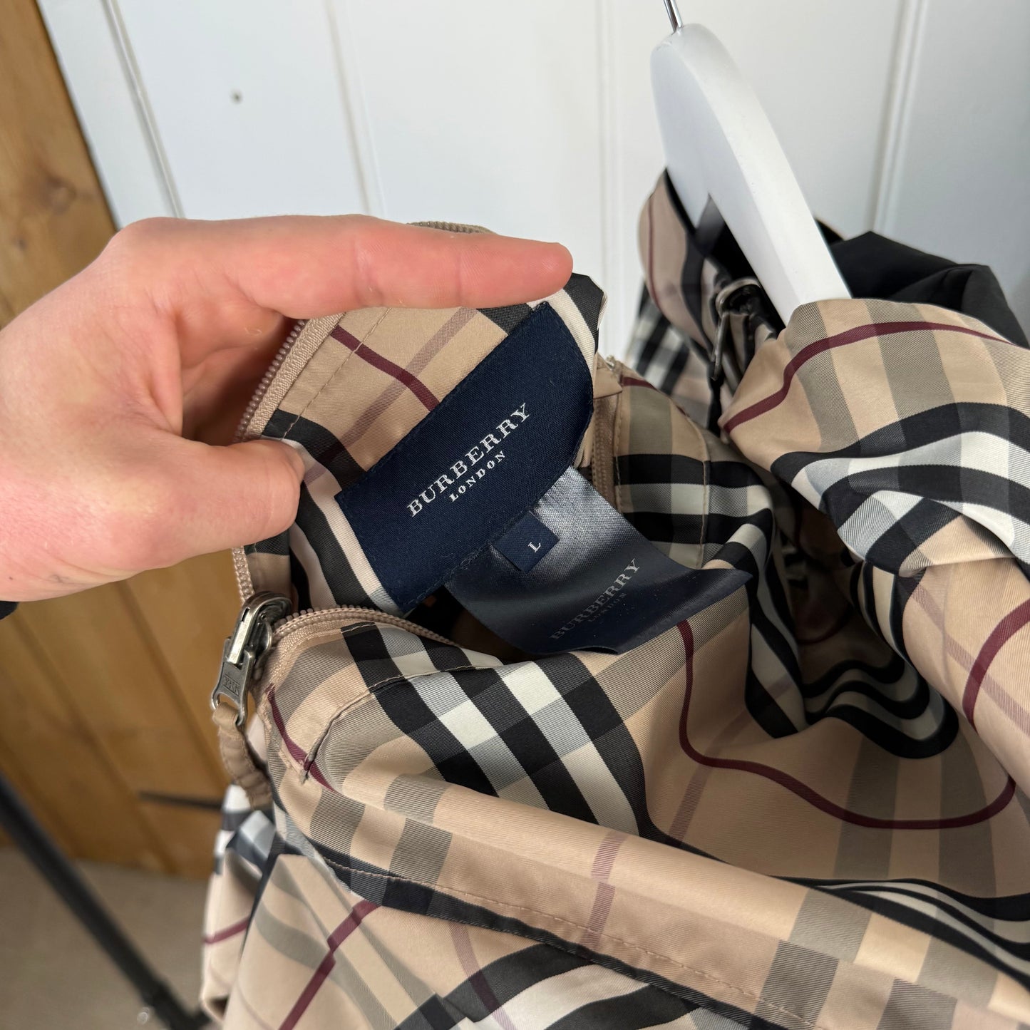 Burberry Reversible Nova Check Rain Jacket (XL/XXL) | Extra Large, Black
