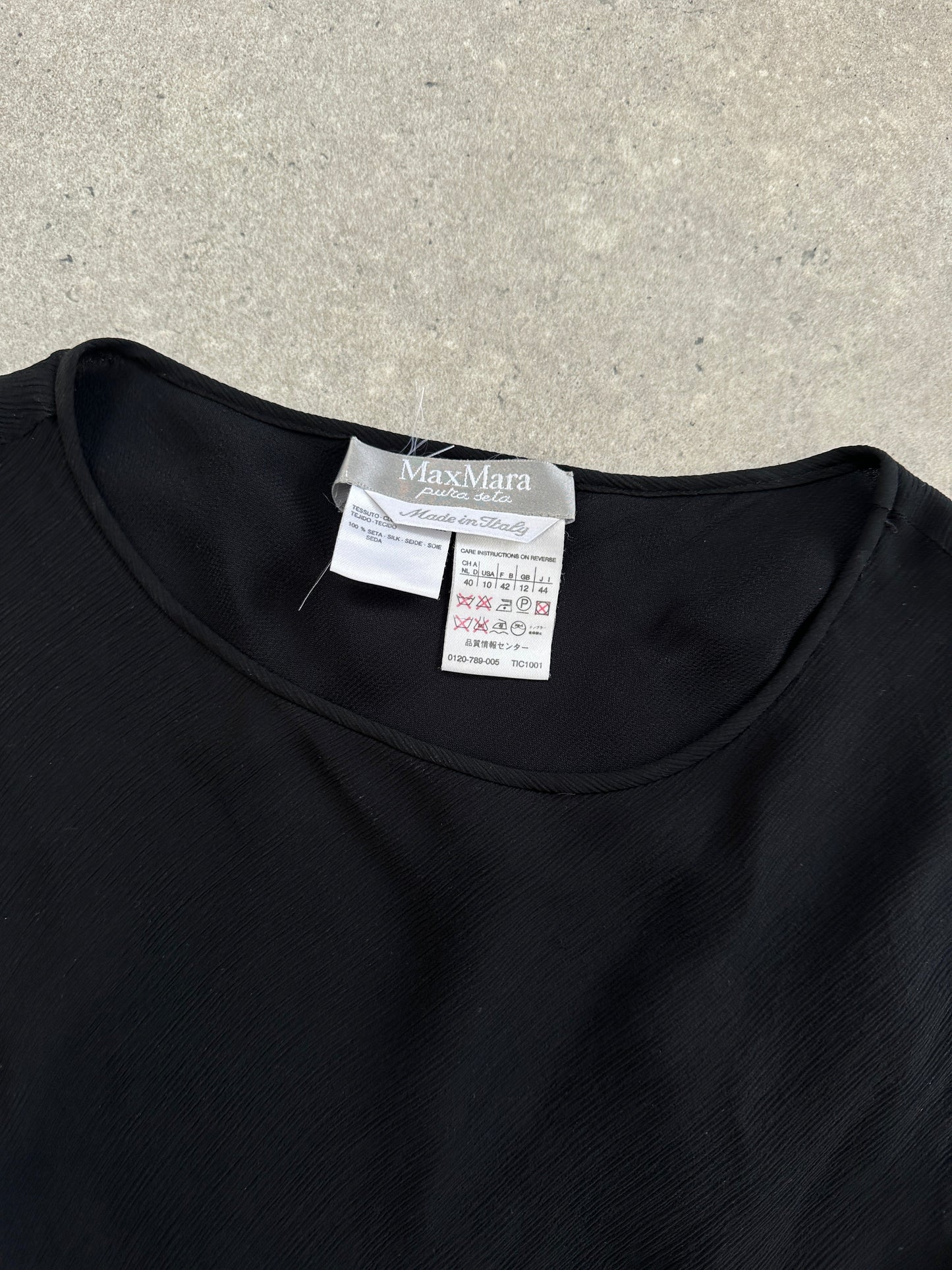 Max Mara Pure Silk Asymmetric Maxi Dress - M