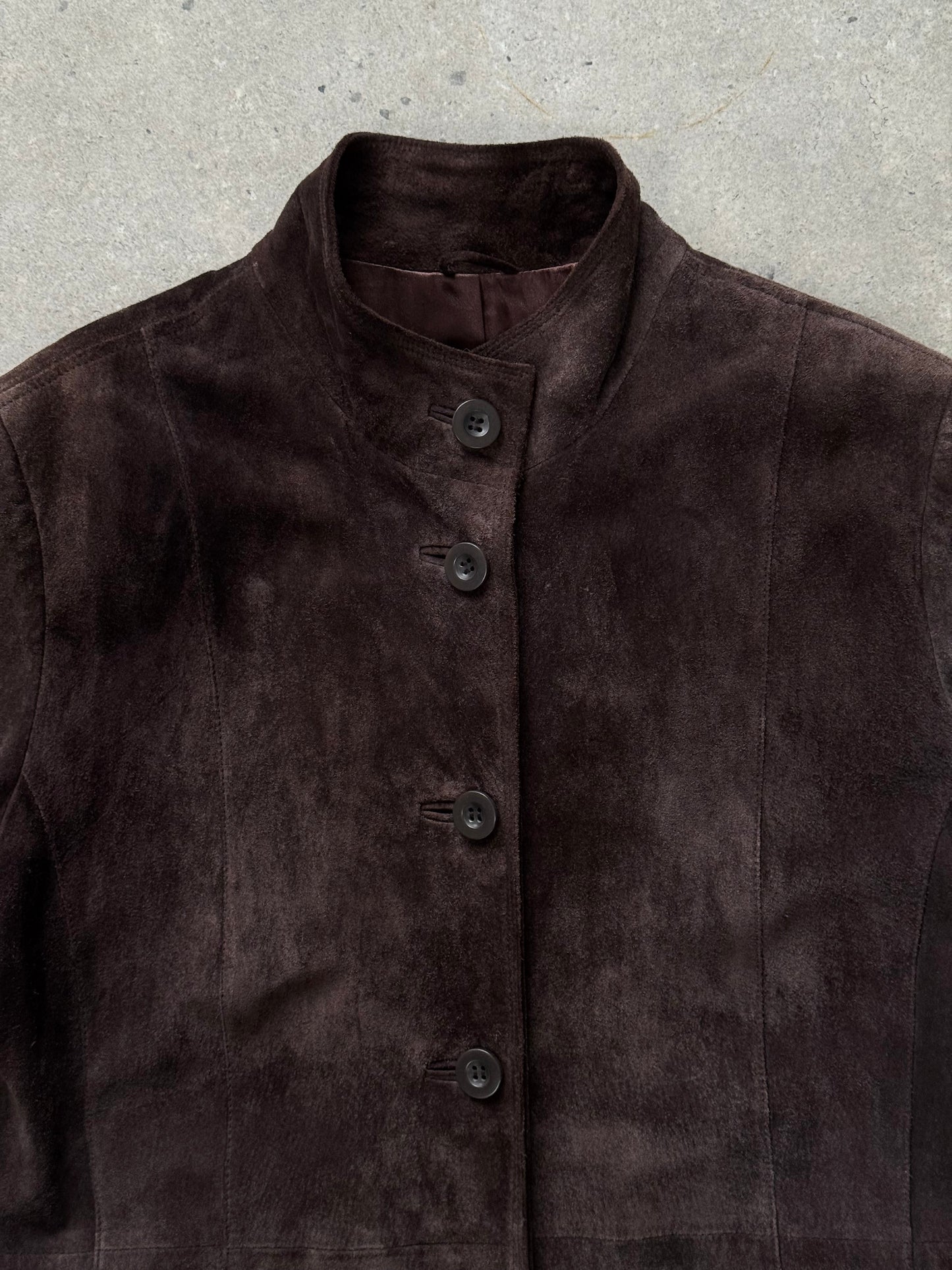 Vintage 1990s Suede Trench Coat - L