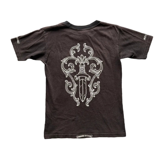 Chrome Hearts x Maxfield Dagger Logo Vintage Tee | Medium, Sun Faded Black