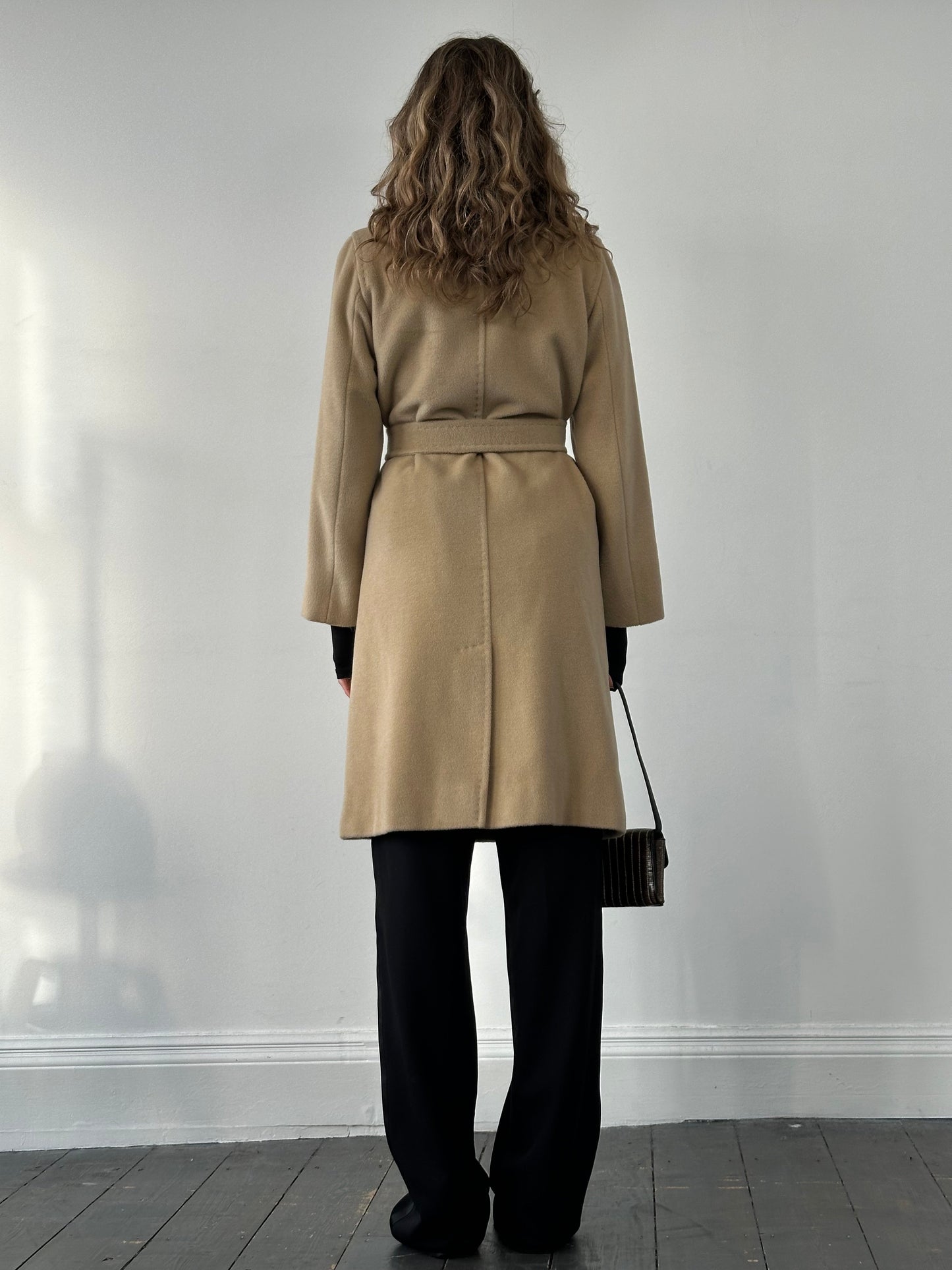 Marella Wool Cashmere Double Breasted Belted Coat - M