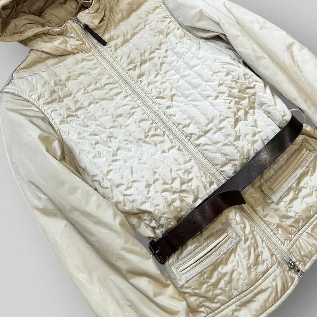 Prada Sport 2000's Womens Quilted Belt Jacket XS