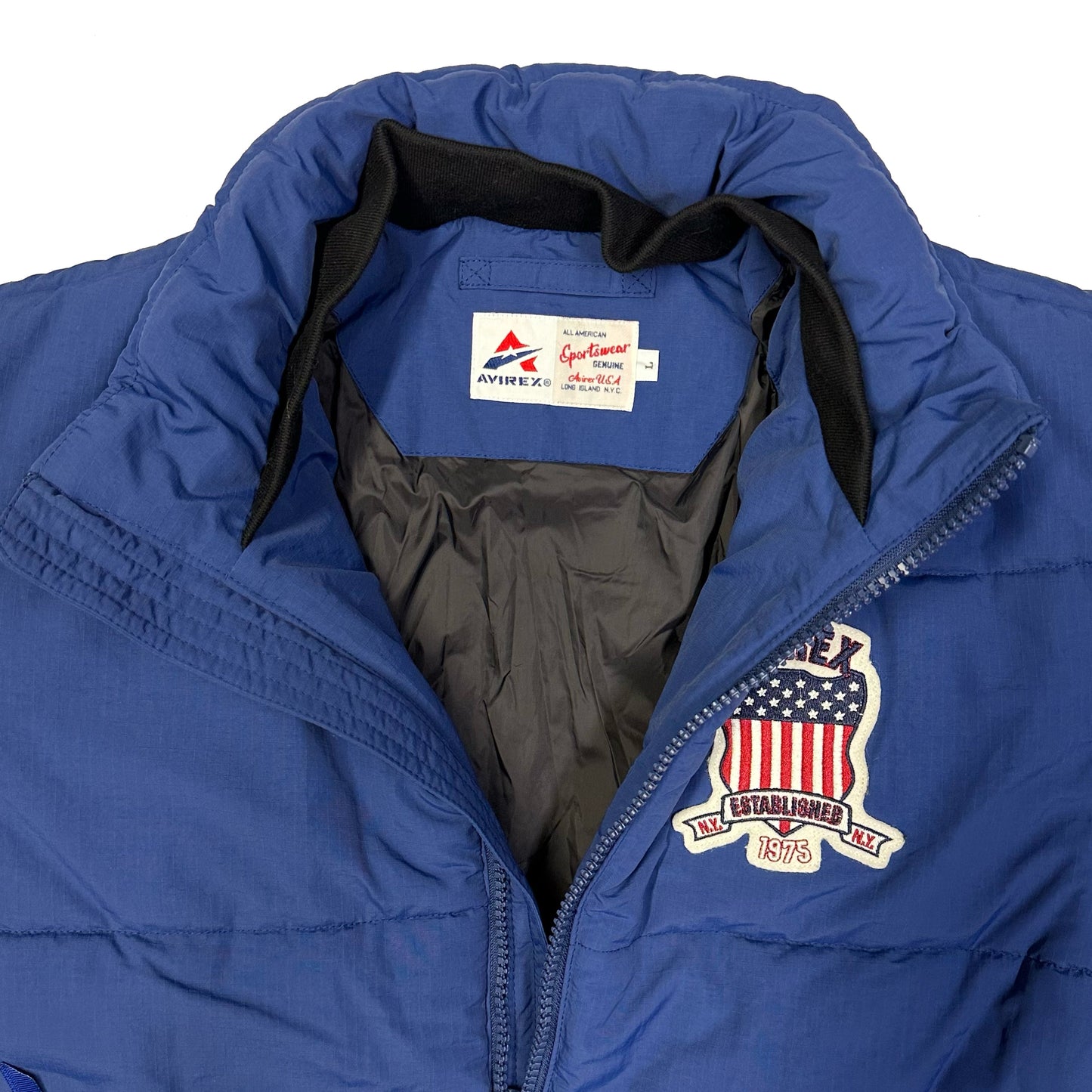 Avirex Icon Puffer Jacket In Blue ( L )