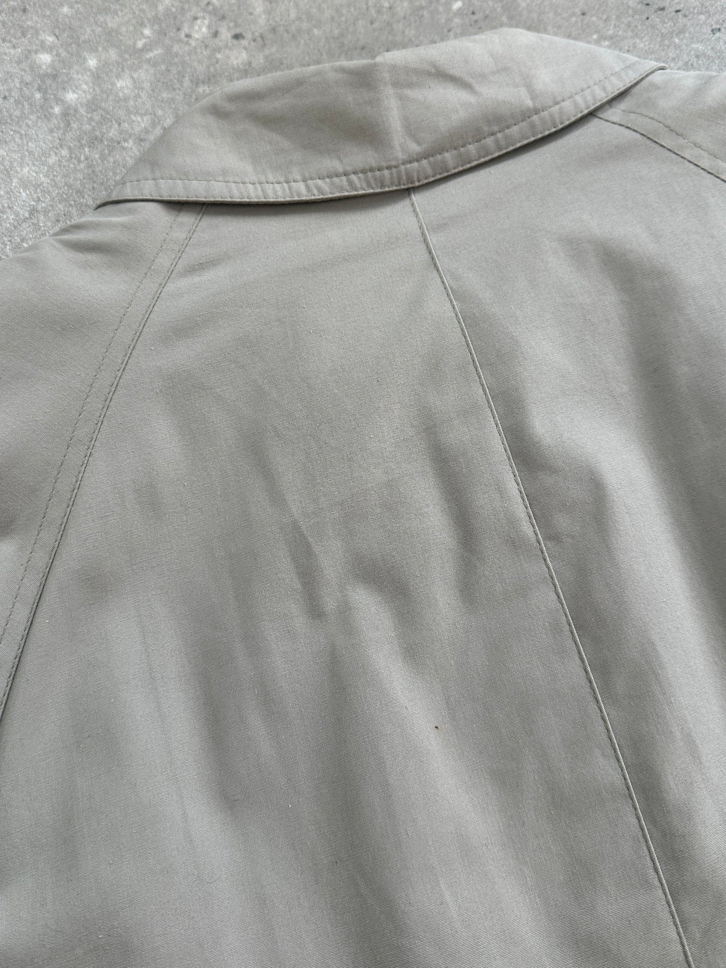 Italian Vintage Concealed Placket Belted Trench Coat - XL