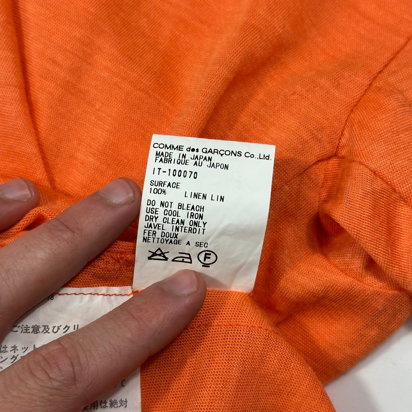 Comme Des Garçons Homme Homme 1998 Linen Sport T-shirt - S | Default Title, Orange