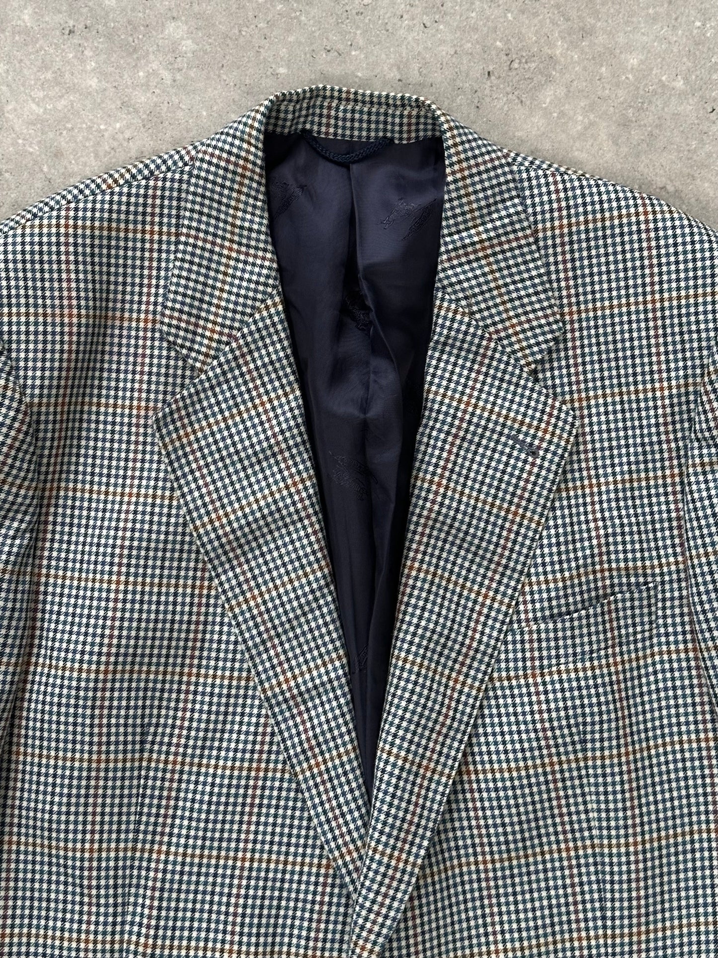 Burberry 1990s Check Pure Wool Single Breasted Blazer - 44R/XL