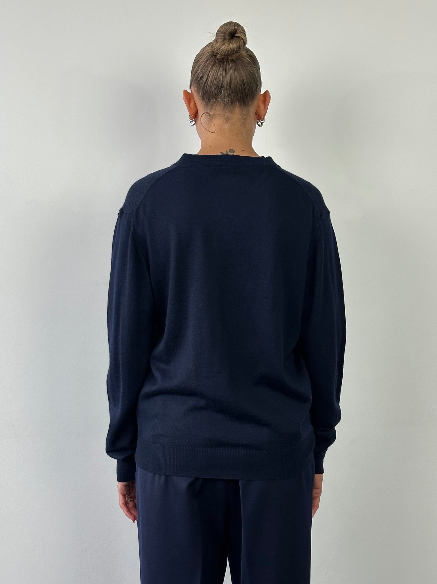 Italian Vintage Merino Wool Cardigan - M