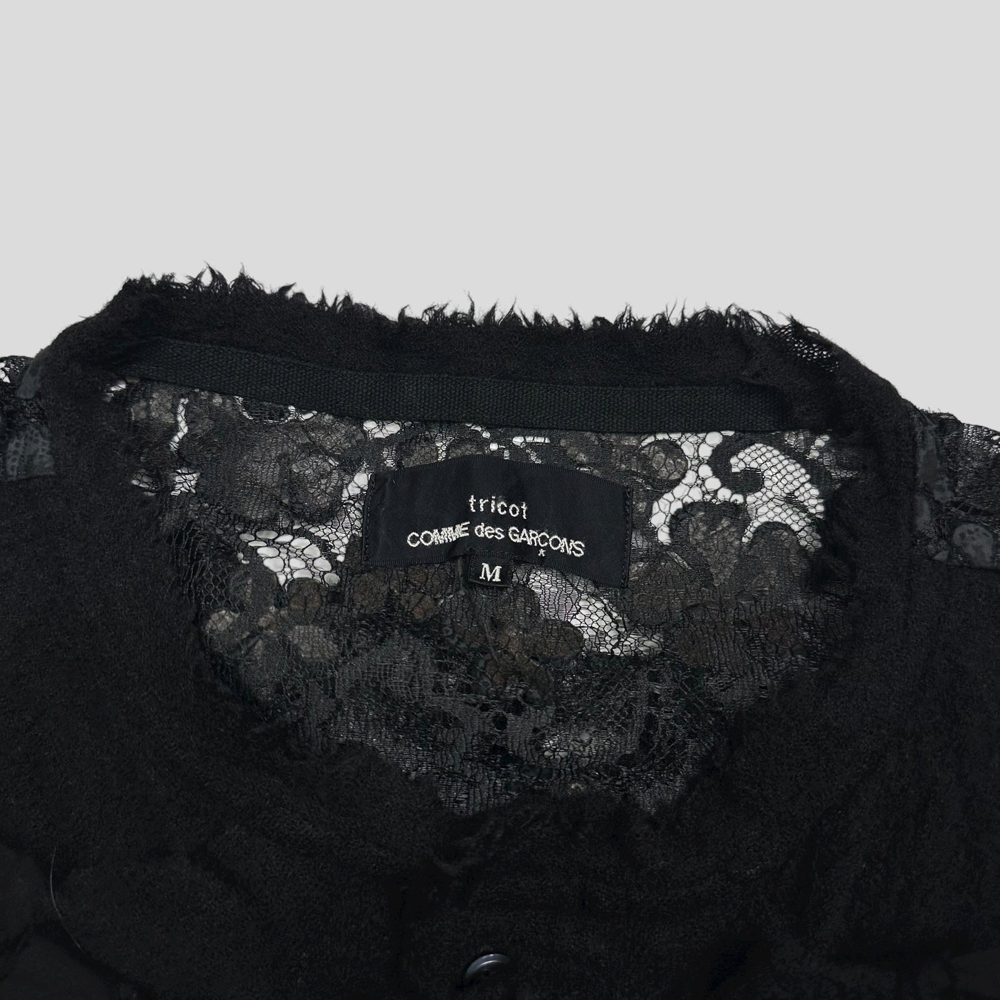 Comme Des Garçons 00’s Ruffled Sheer Panelled Floral Gothic Top - M