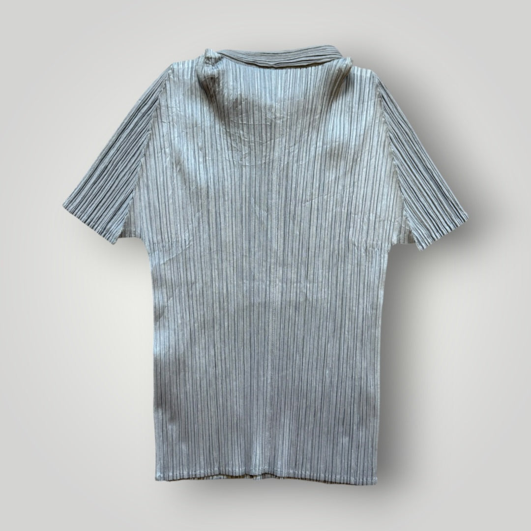 2000's Issey Miyake Pleats Please Button Top | O/S, Grey