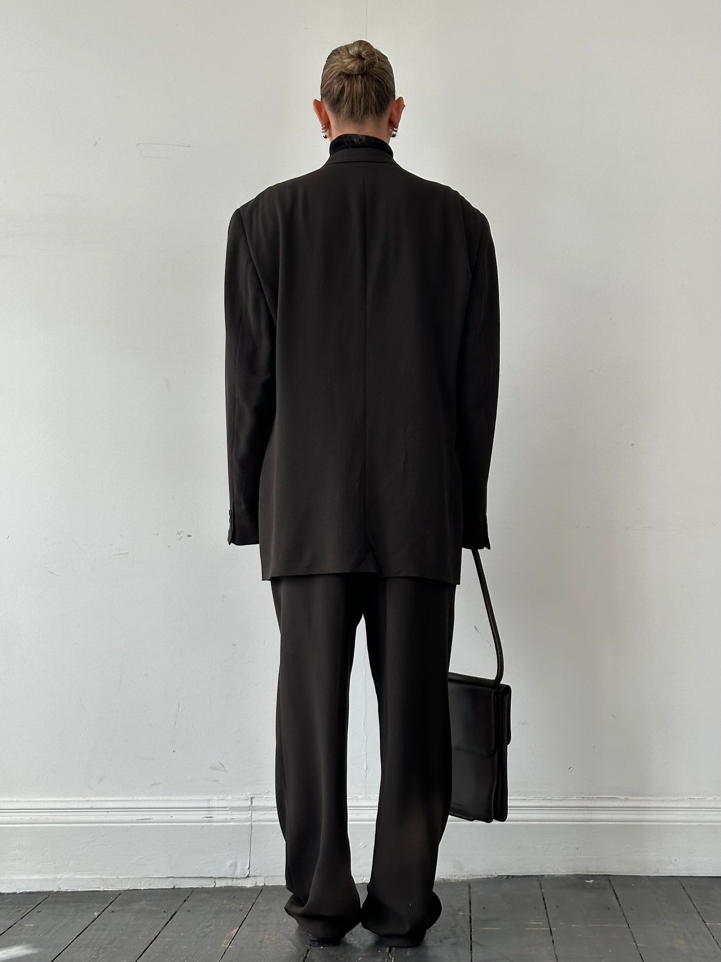 Giorgio Armani Le Collezioni Wool Ribbed Single Breasted Suit - 48L/W36