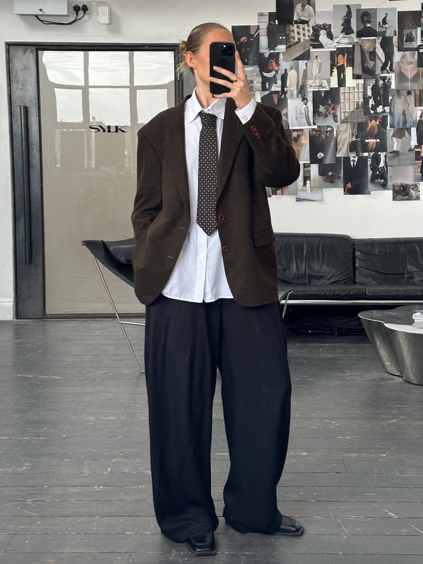 Japanese Vintage 1990s Pure Silk Geometric Tie