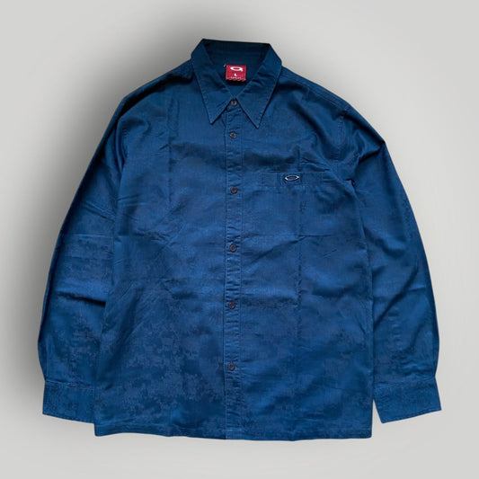 Oakley Software 2000’s Laser Print Monogram Button Up Shirt L