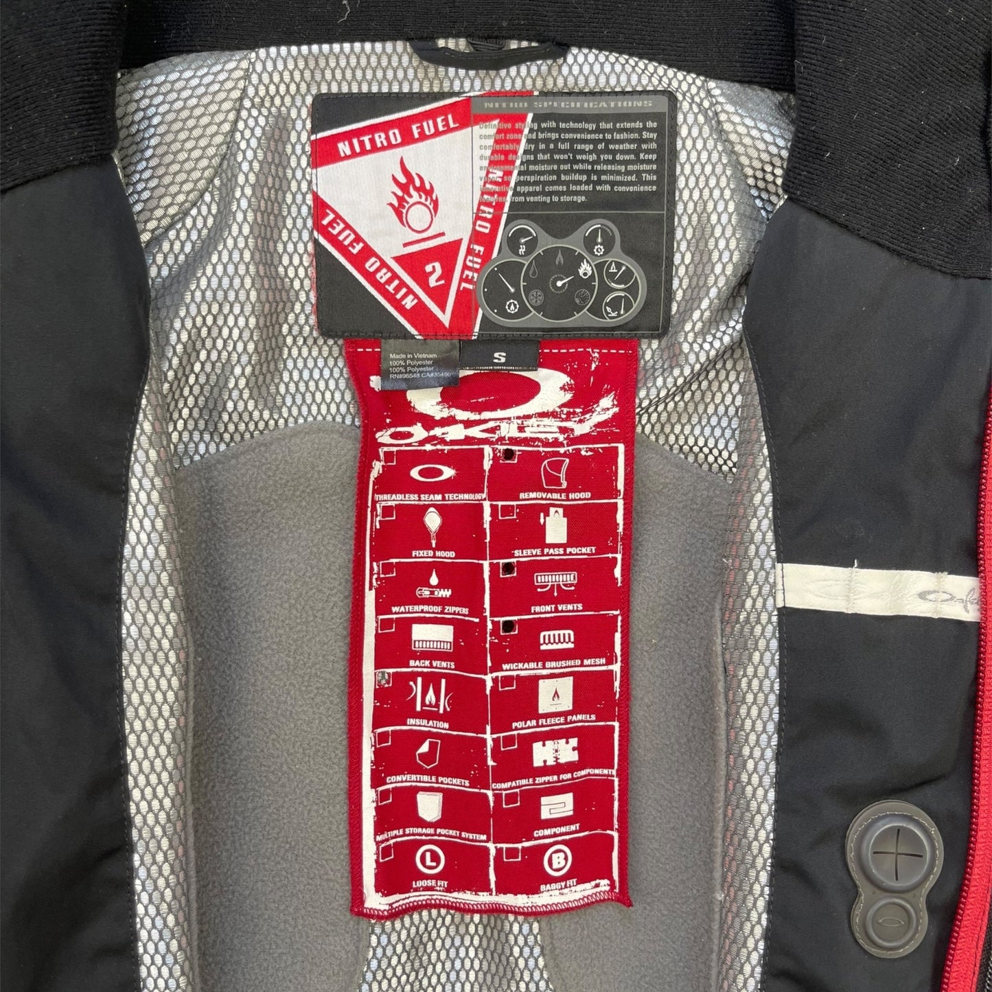 2006 Oakley Nitro Fuel Jacket (S) | Default Title, Black