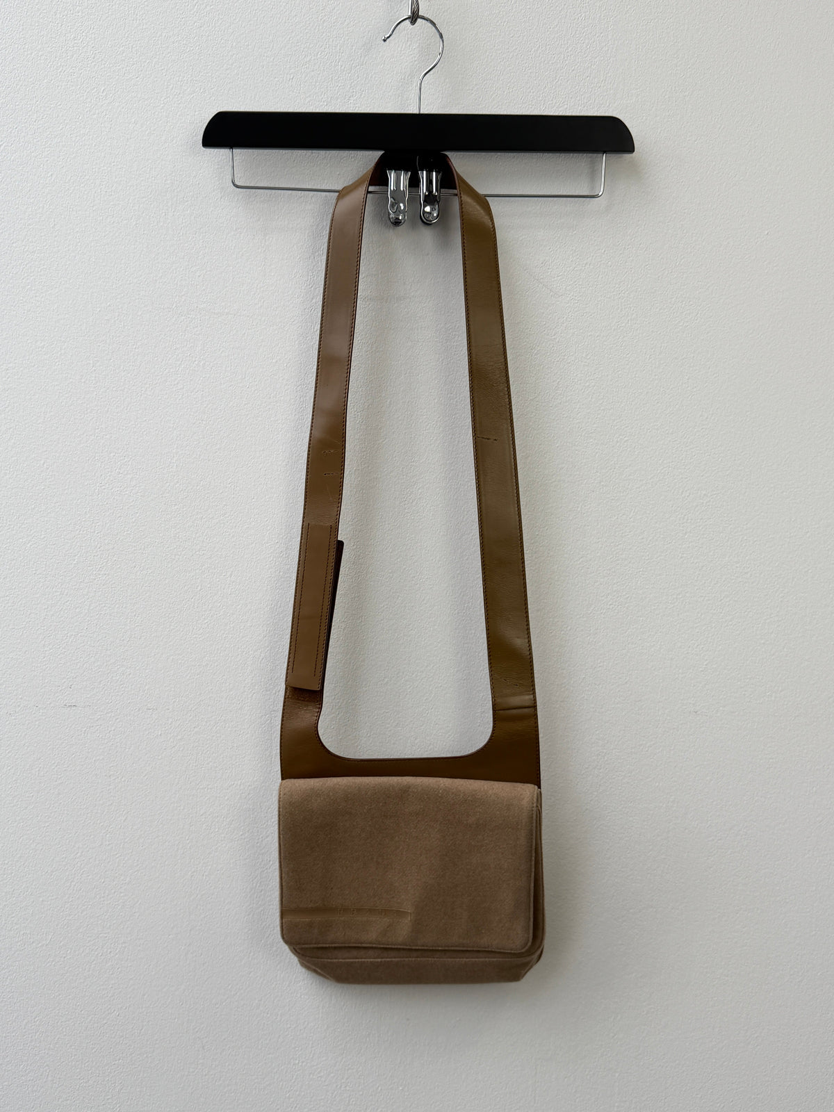 Prada Spring Summer 1999 Wool & leather Side Bag | O/S, Brown